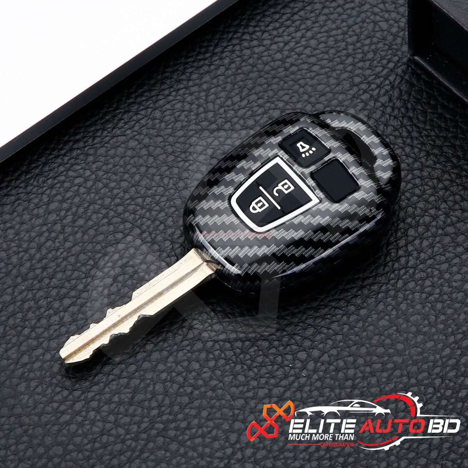 Carbon Fiber Pattern Hard Shell Key Fob Cover Case 4 Button for Toyota ...