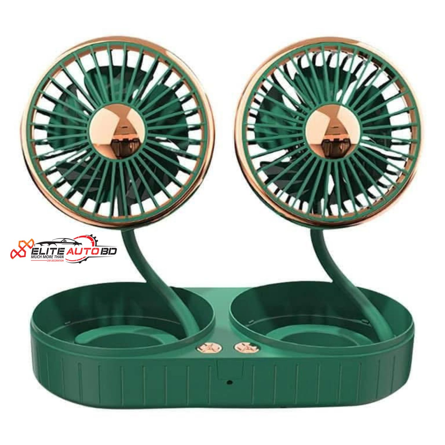 "360° Rotatable Dual Head USB Car Fan | Portable 3 Speed Electric Vehicle Cooling Fan | Elite Auto BD.