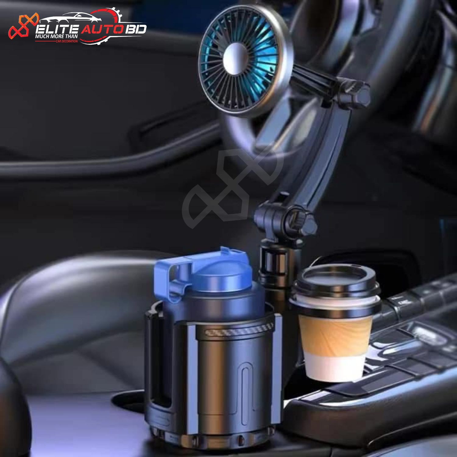 Car Cup Holder Cooling Fan | USB Powered 12V/24V | Portable Auto Air Circulation | Elite Auto BD.