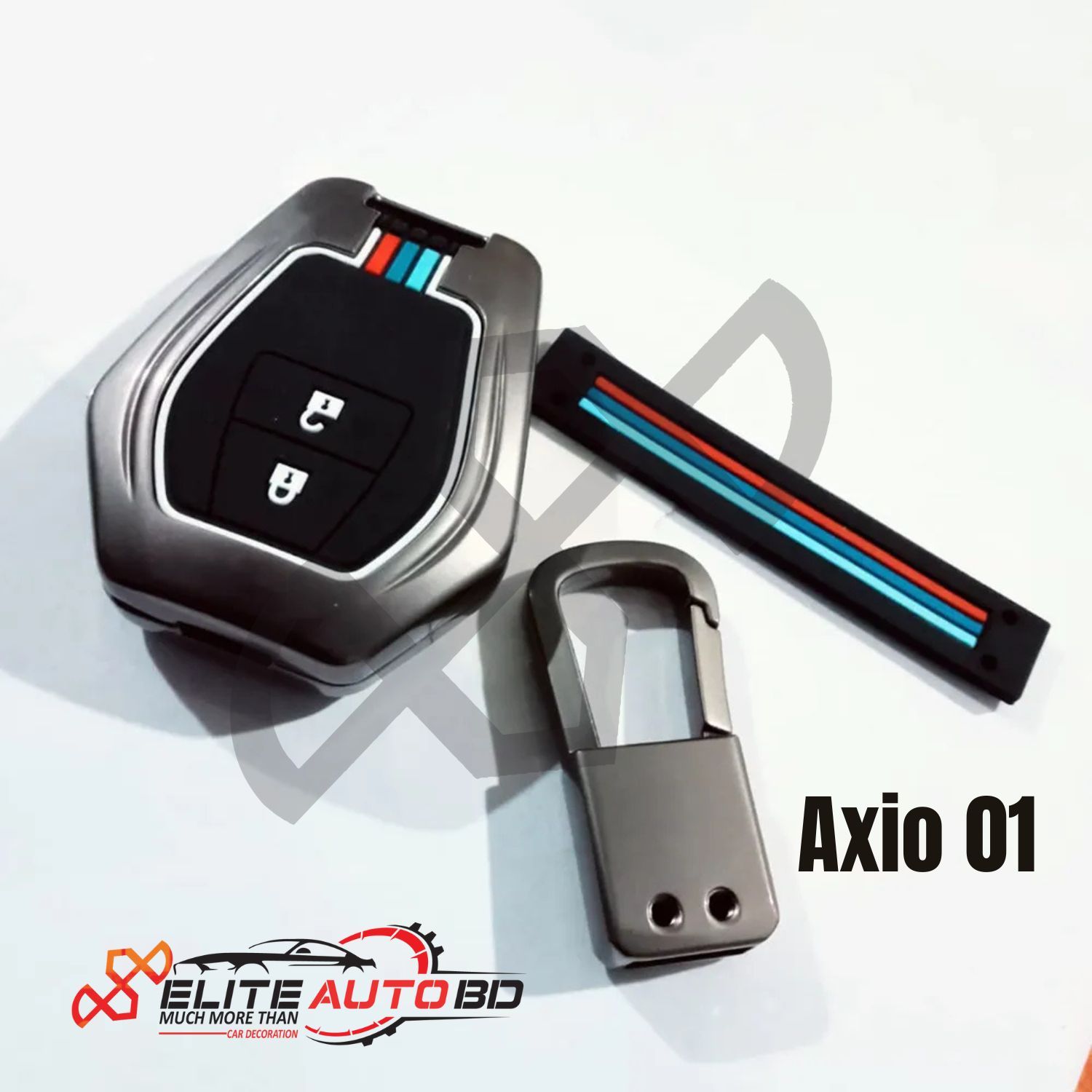 Metal Key Cover with Key Ring and Soft Silicone 2 Button for Toyota Models: | Axio | Allion | Premio | Hiace | Metal Key Cover with Key Ring and Soft Silicone 2 Button for Toyota Models: | Axio | Allion | Premio | Hiace | Axio 01| Elite Auto BD .