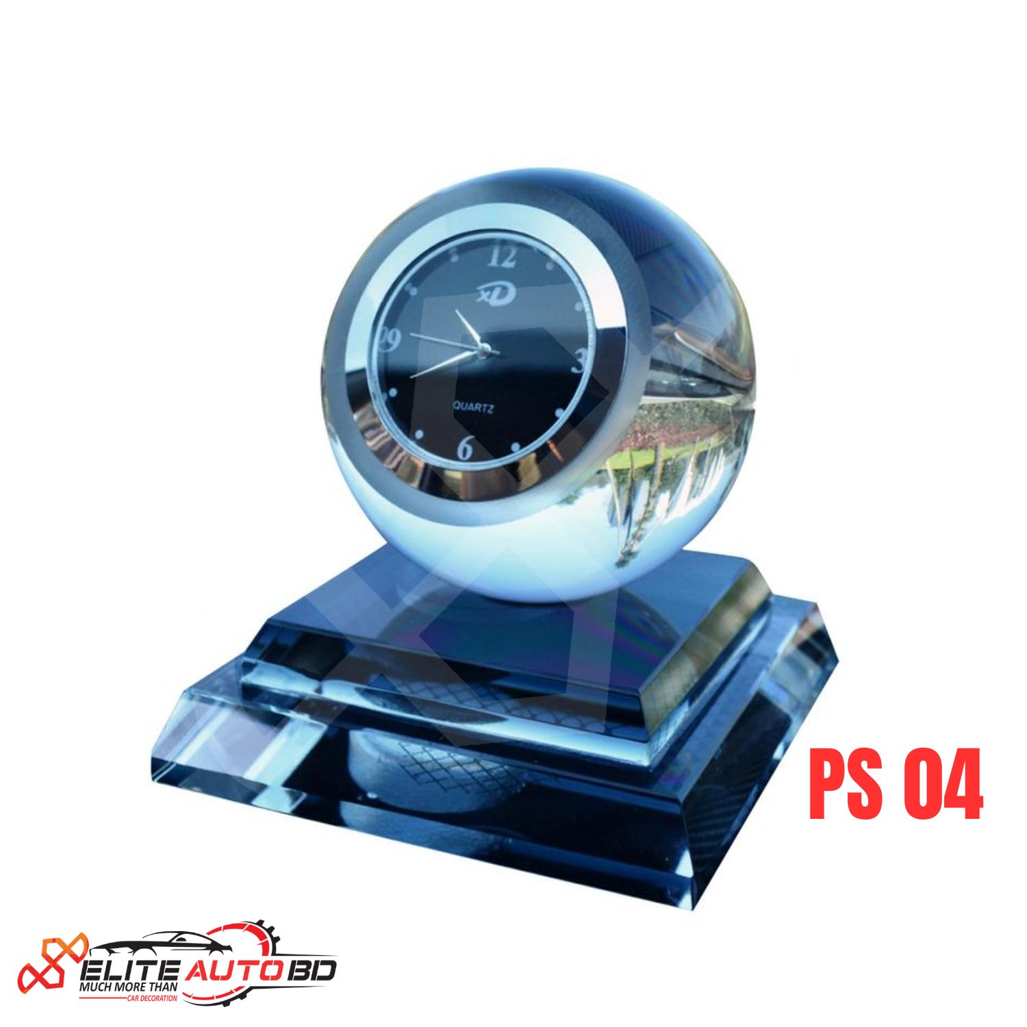 Luxury Crystal Ball Clock & Car Perfume Holder – Premium Dashboard Interior Decoration | PS 04 |  Elite Auto BD.