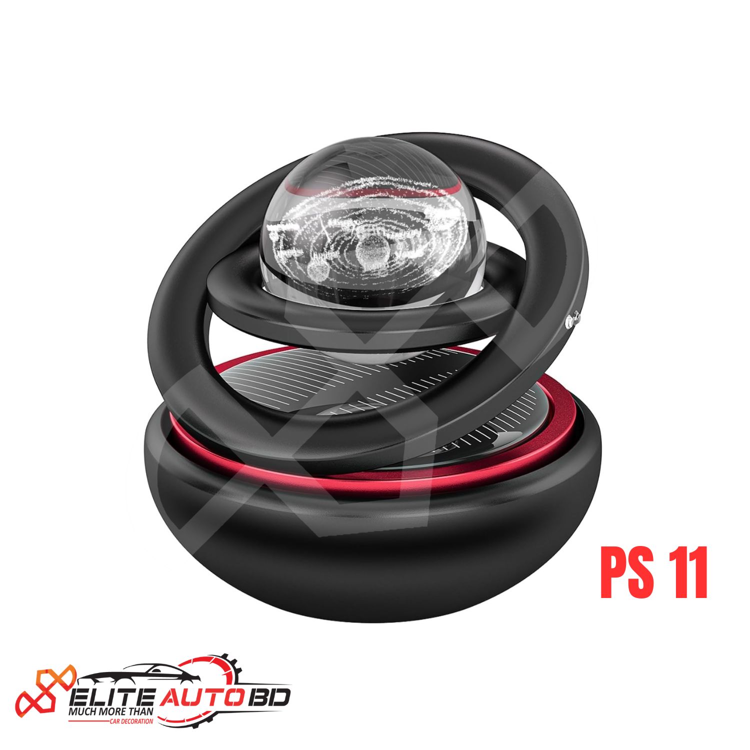 Solar Energy Rotating Floating Planet Car Air Freshener", "Solar Rotating Car Ornaments Aluminum Star Suspension | PS 11 |  Elite Auto BD.