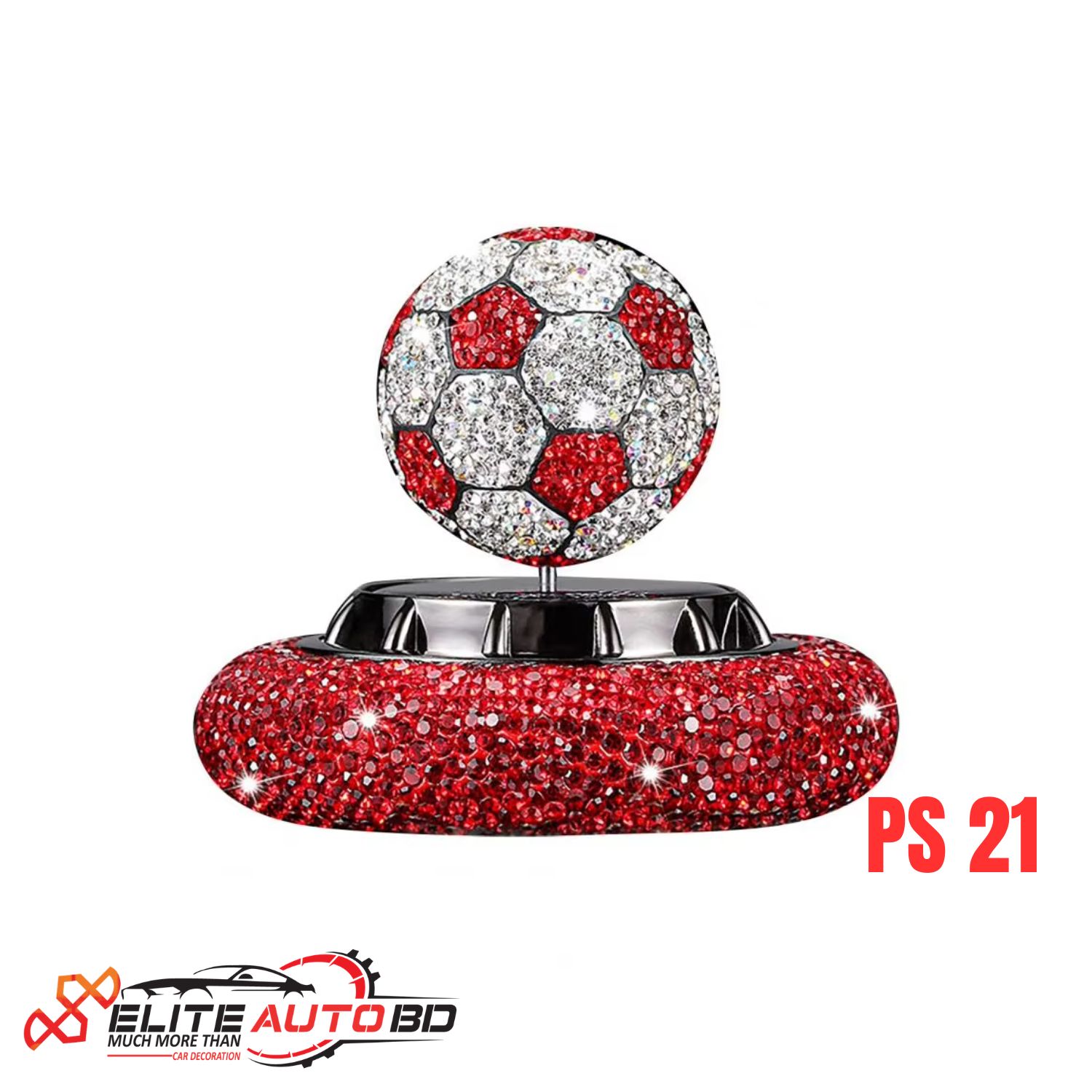 "Diamond Football Car Air Freshener | Solar Energy Rotating Auto Perfume & Decor | PS 21 | Elite Auto BD.