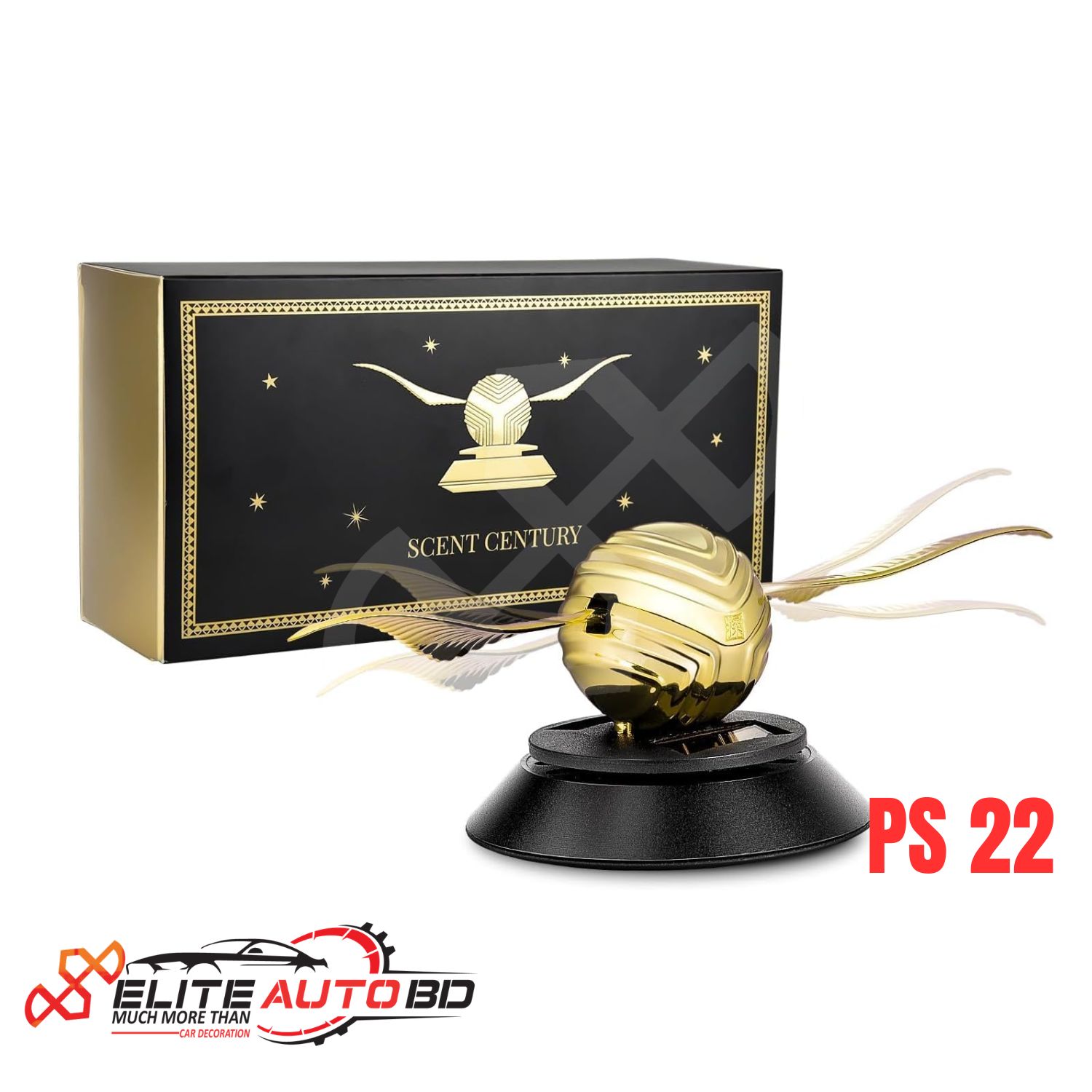 Kwak's Solar Car Air Freshener with Swinging Wings Gold | Premium Car Accessories | PS 22 | Elite Auto BD.