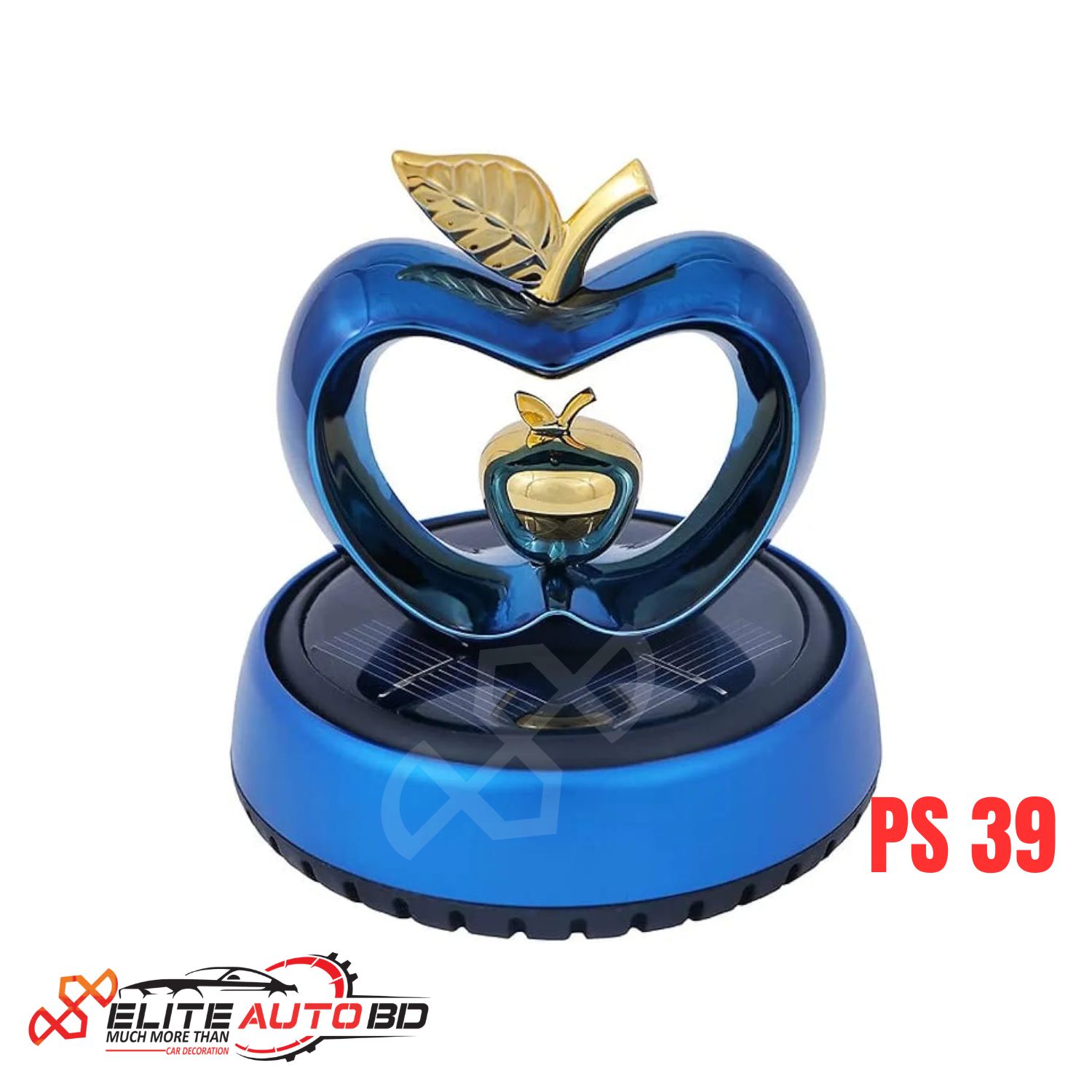 Gold Apple Car Solar Rotating Perfume Air Freshener | Premium Car Air Freshener & Solar Perfume Diffuser | PS 39 | Elite Auto BD.