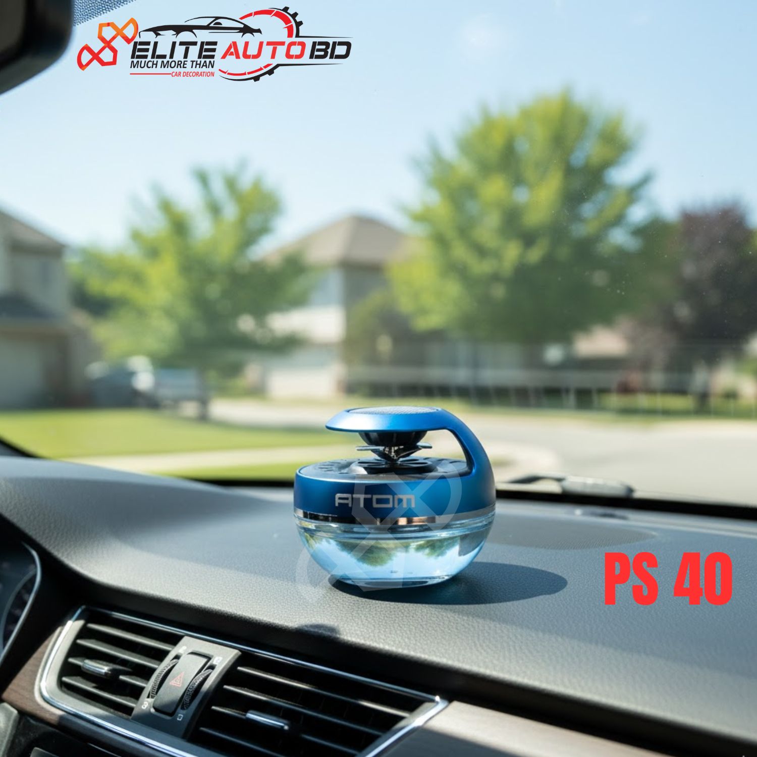 Atom Solar Car Air Freshener Perfume: Luxury Dashboard Aroma Diffuser | PS 40 |  Elite Auto BD.
