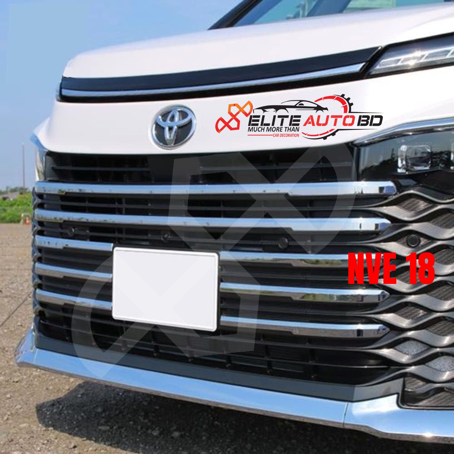 Front Grille Trim For Toyota Noah VOXY 90 Series 2022 2023 2024 2025 2026 Chrome Bumper Racing Grill Molding Trim Accessories | Noah | Esquire | Voxy | NVE 18 | Elite Auto BD