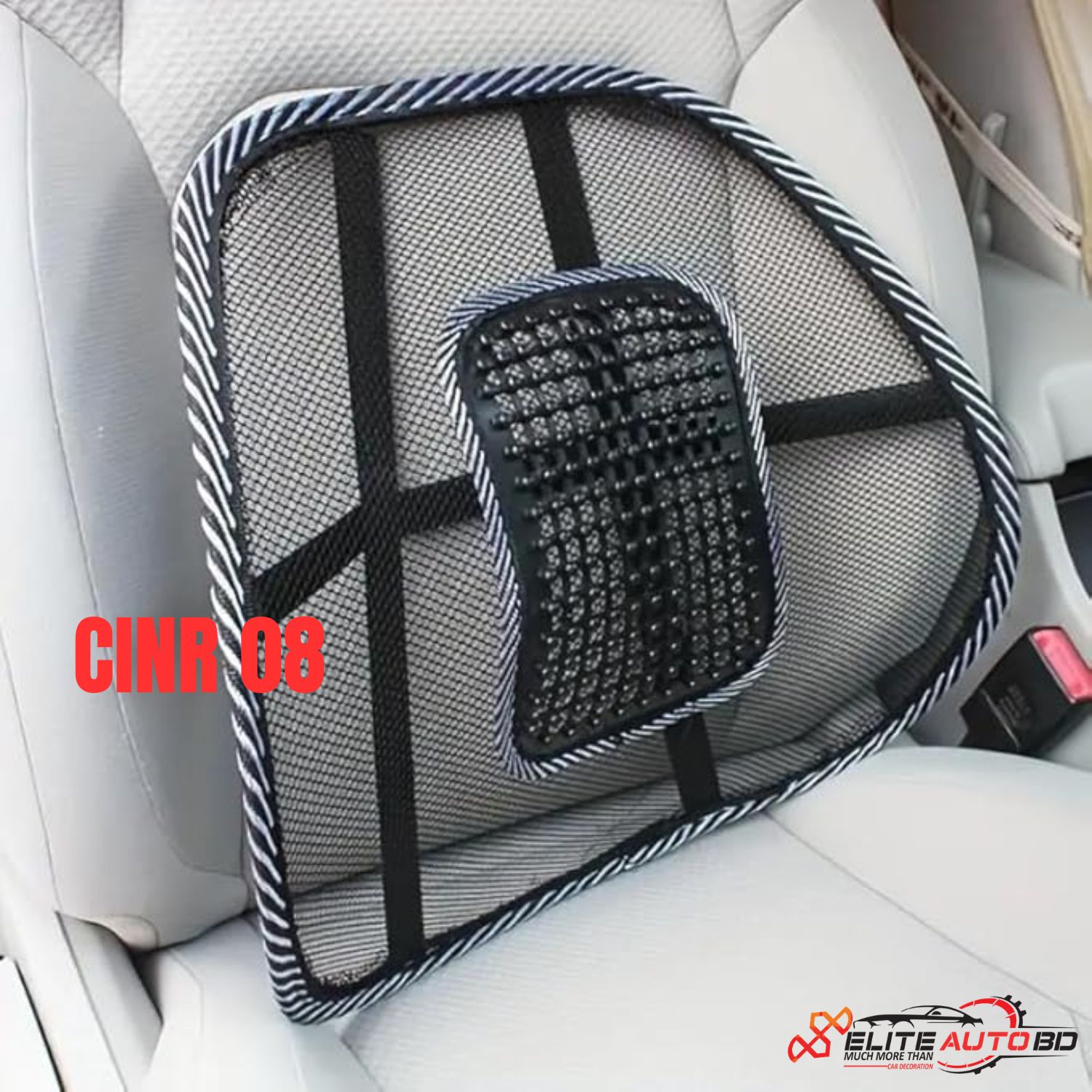 Car Seat Lumbar Support, Ergonomic Lumbar Support with Massaging Beads for Car, Office Chair & Wheelchair. | CINR 08 | Elite Auto BD