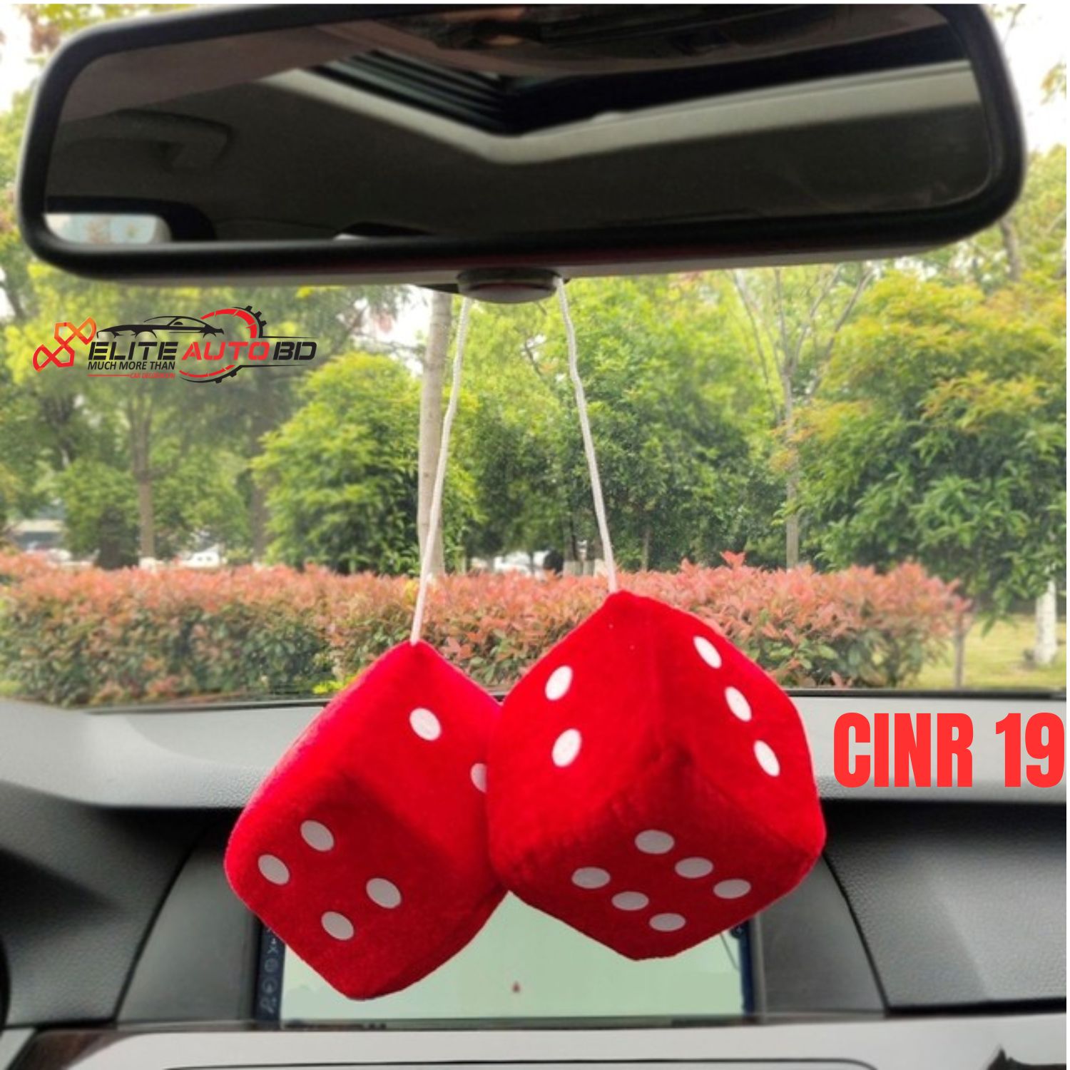 Sokka Jhulna 2 Pcs Hanging Couple Fuzzy Plush Dice with Dots for Car Interior Ornament Decoration Efficiency | CIHR  19 | Elite Auto BD