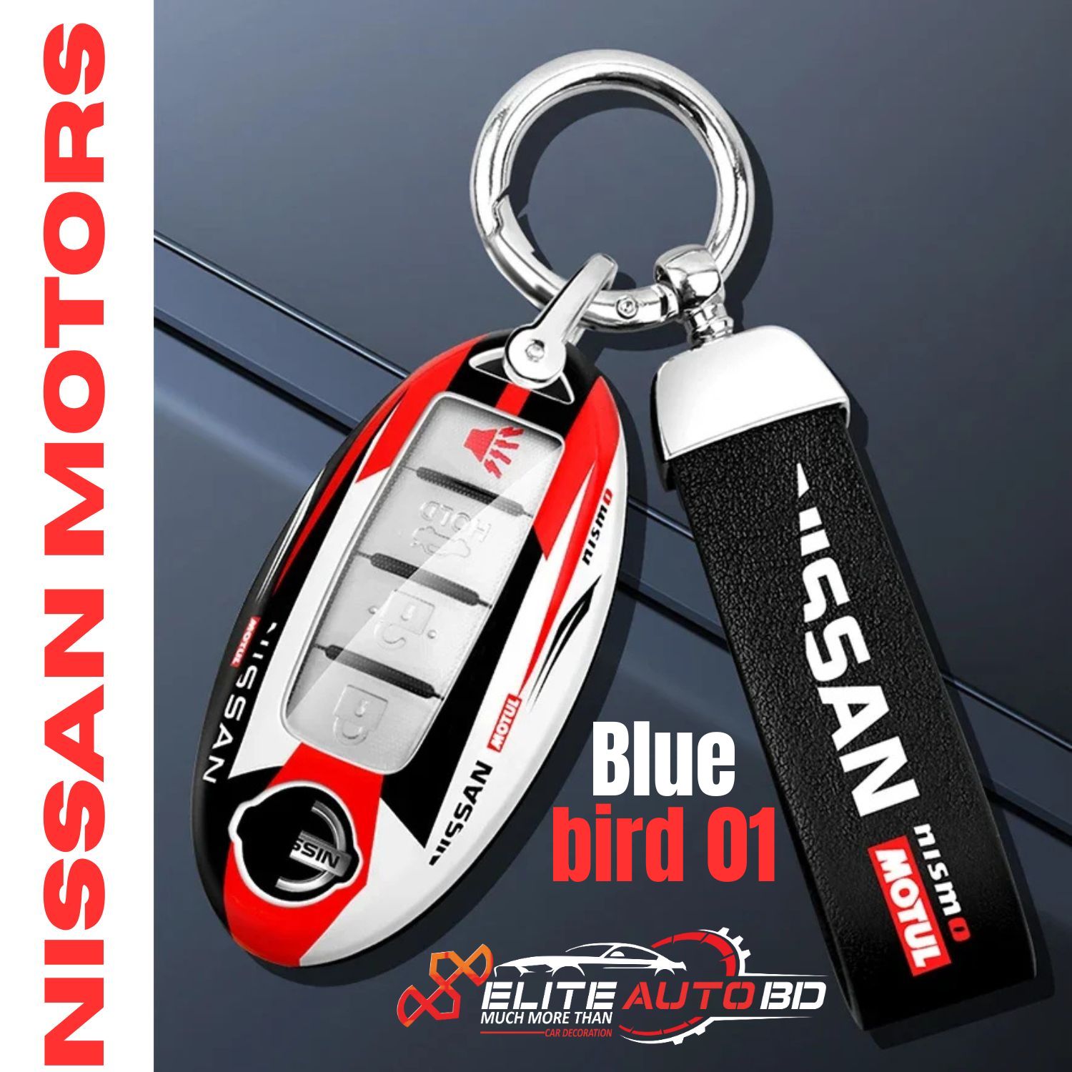 Car Key Remote Cover Sports Style For Nissan | Blue Bird | Juke | Sunny | X-Trail | Blue Bird 01 | Elite Auto BD