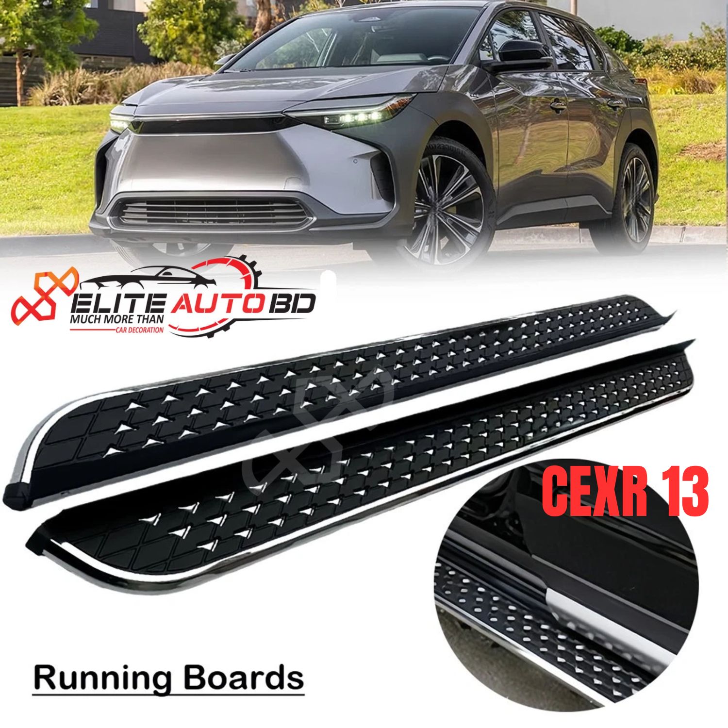 Running Board Side Step Pedal Nerf Bar Food Step Fits for Universal SUV Cars | CEXR 13 |  Elite Auto BD