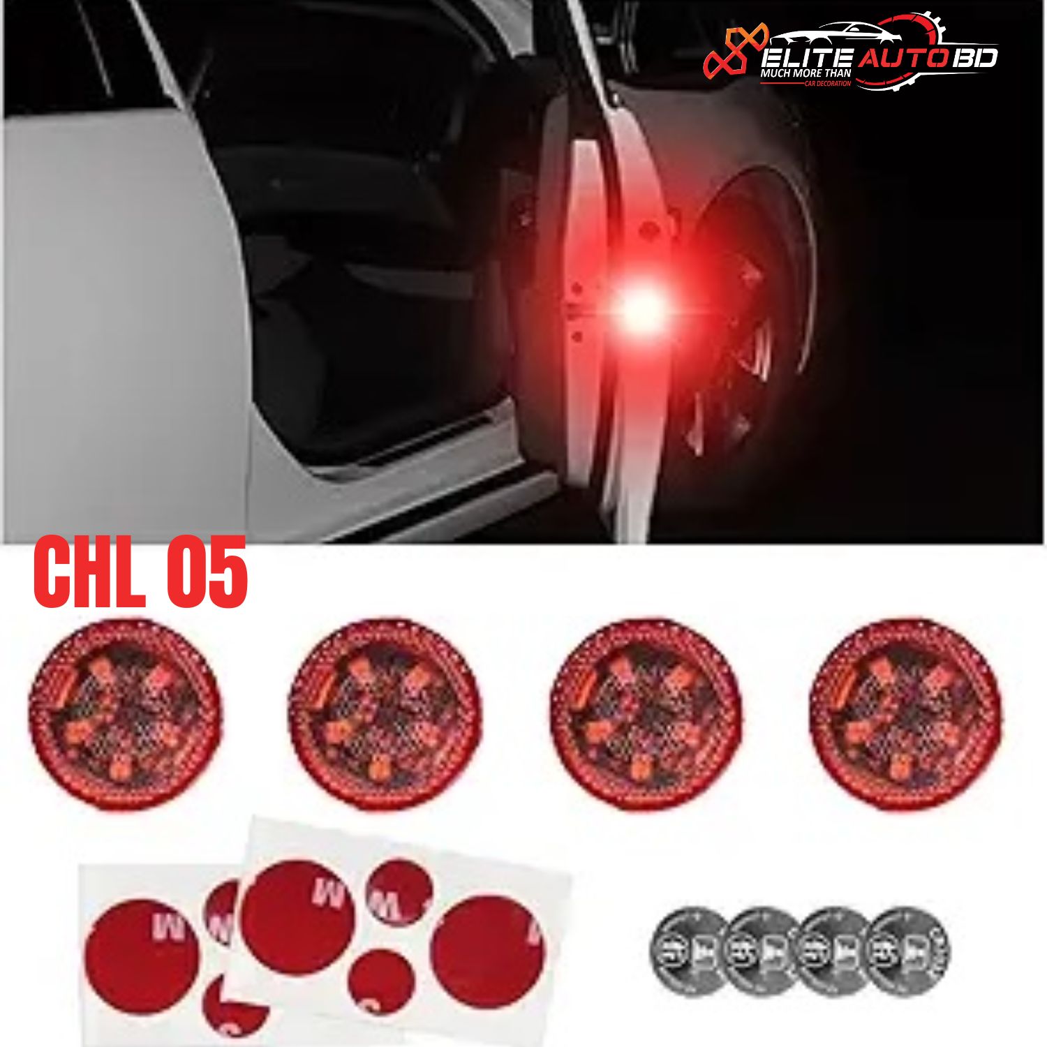 5 LED Wireless Magnetic Induction Strobe Flashing Light Anti Rear-end Collision Safety Lamps Car Door Opening Warning Lights | CHL 05 |  Elite Auto BD