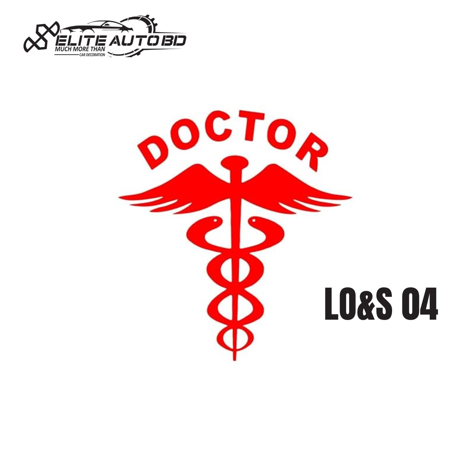 Doctor Glossy Glass Wall Vehicle Sticker, 6 x 6 Inches Red | LO&sS 04 | Elite Auto BD