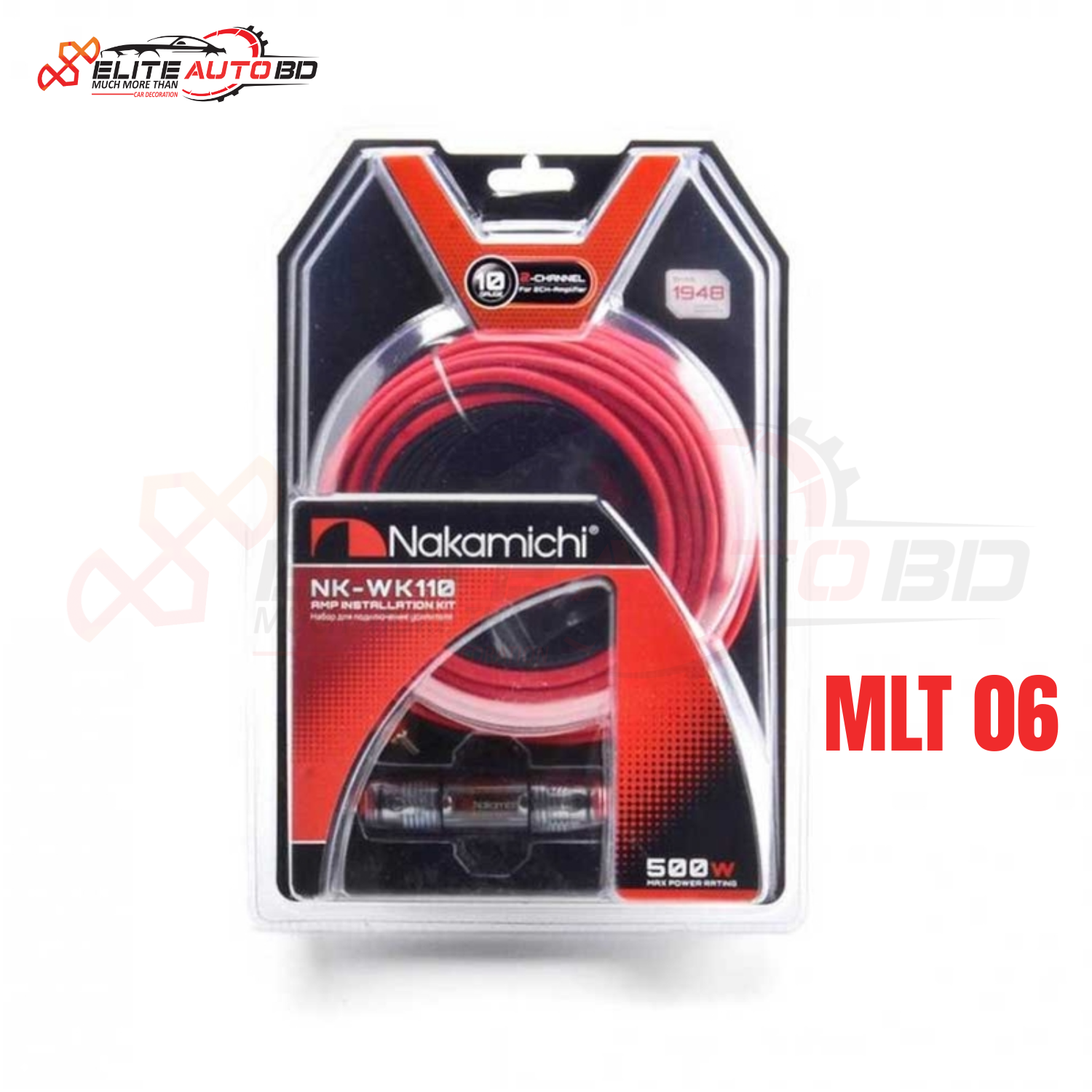 Nakamichi NK-WK110 10GA Car Amplifier Wiring Kit – 500W 2-Channel Amp Installation Set | MLT 06 | Elite Auto BD