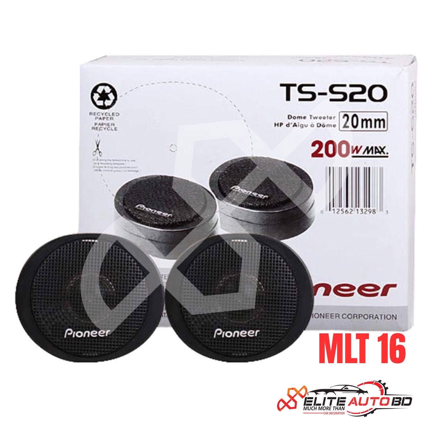 Pioneer TS-S20 Car Tweeter - 200W Max 20mm High-Power Component Dome Tweeters for Superior Audio Clarity | MLT 16 | Elite Auto BD