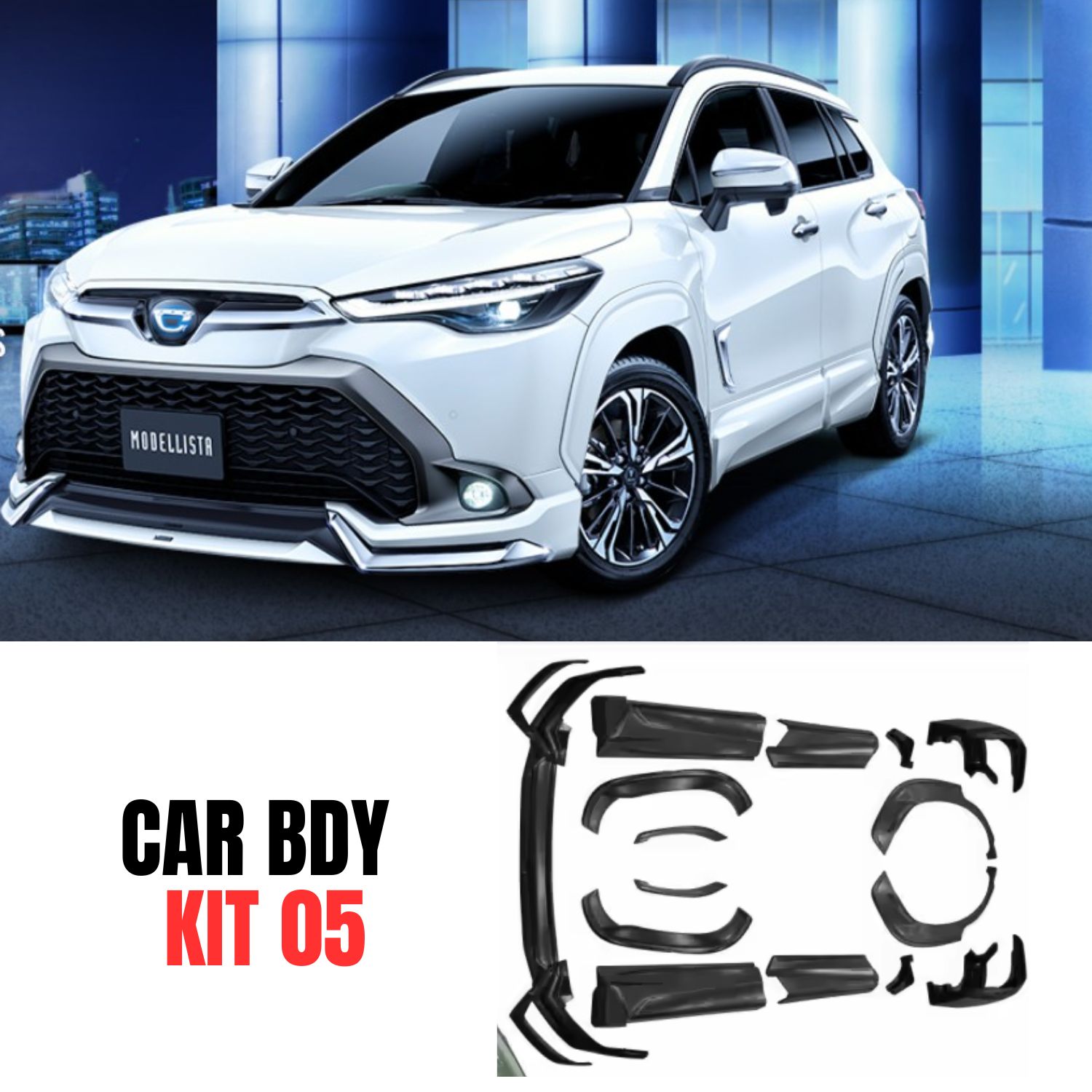 Toyota Corolla Cross 2020-2025 Modellista Style Body Kit – Premium Exterior Modification | CAR BODY KIT 05 | Elite Auto BD