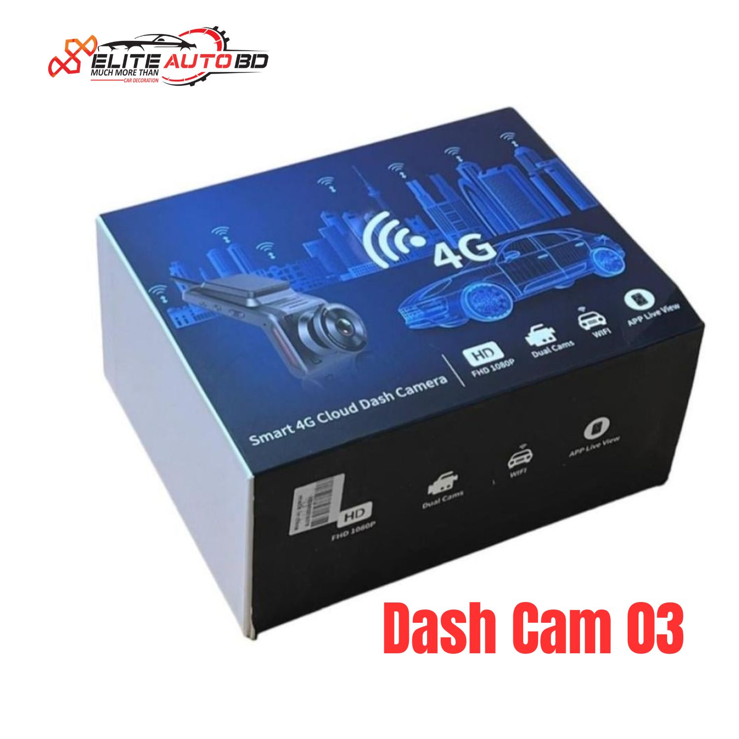 4G Car Dash Cam , Smart 4G Car Dash Cam – FHD 1080P recording, Dual lenses (front and rear), Cloud live recording, 24/7 remote monitoring, mobile app control, a built-in GPS tracker, G-sensor, and WiFi hotspot.  | Dash Cam 02 | Elite Auto BD