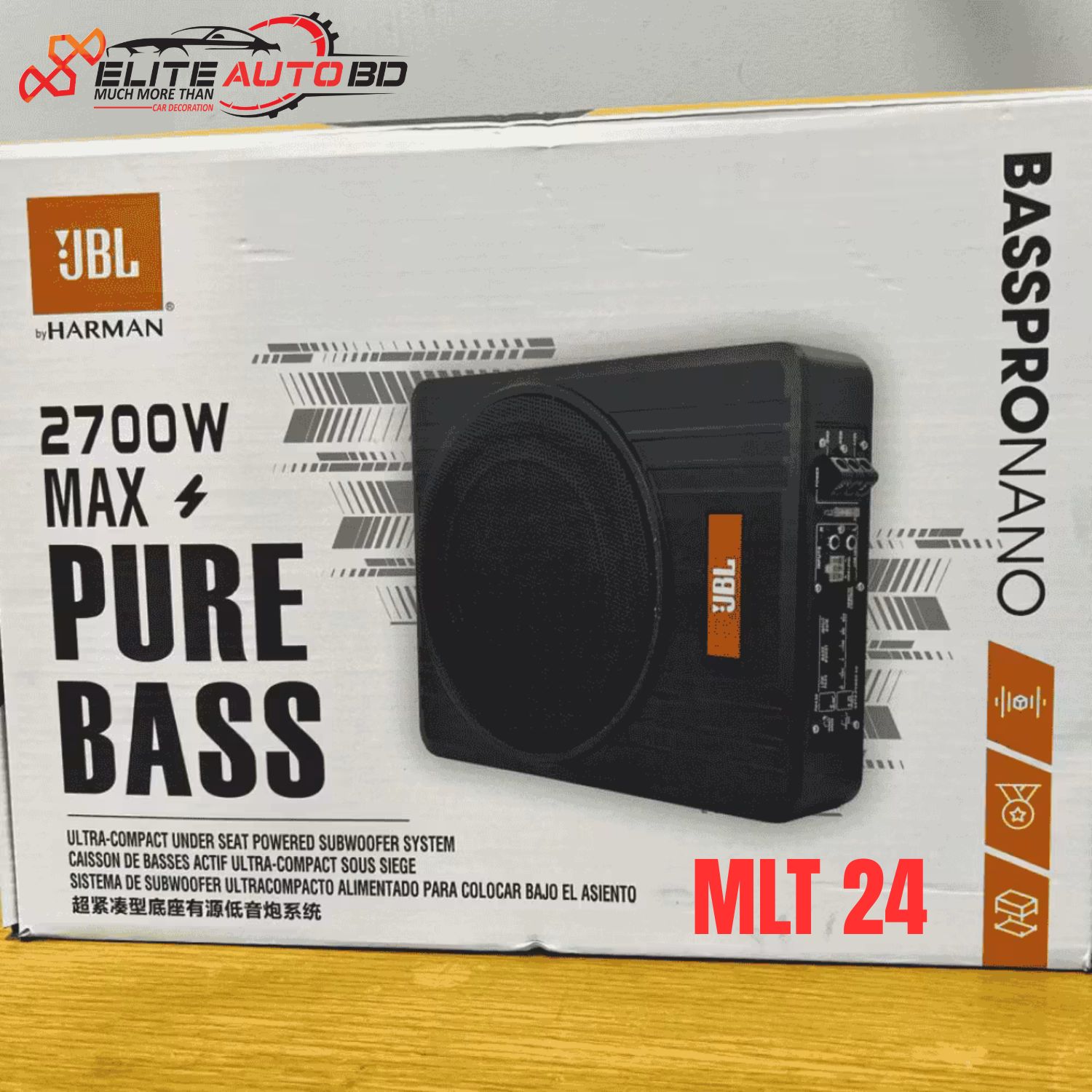 JBL BassPro Nano 2700W Ultra-Compact Under Seat Powered Subwoofer System  | MLT 24 | Elite Auto BD