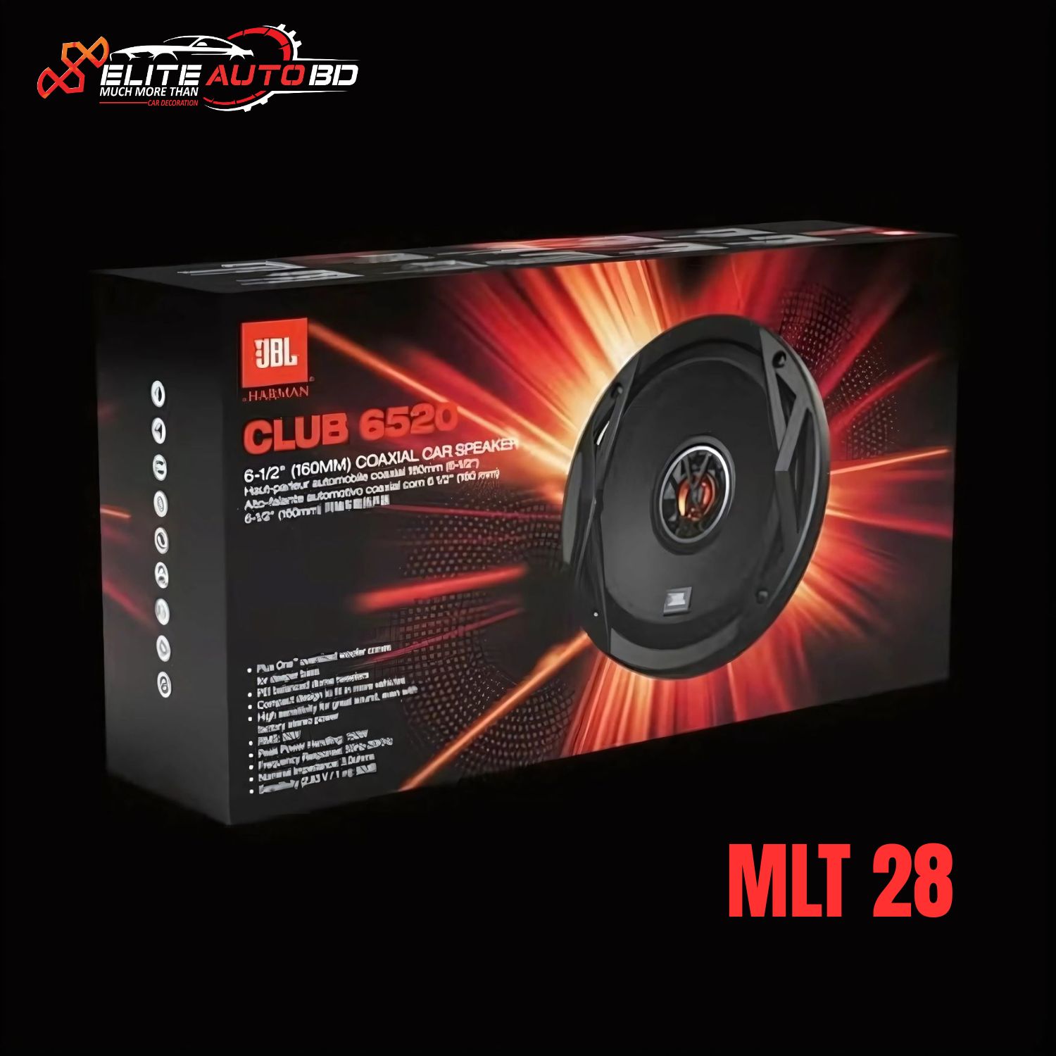 JBL Club 6520 6.5-Inch (160mm) Coaxial Car Speaker - 300W Peak High-Performance Door Speakers | MLT 28 | Elite Auto BD