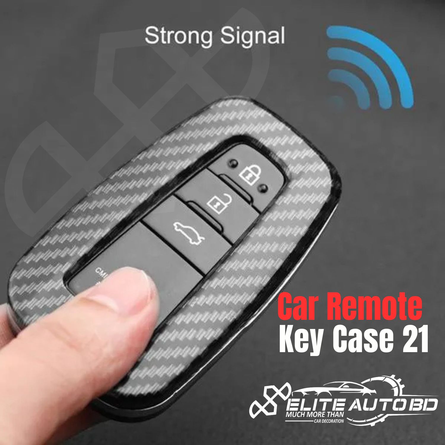 Carbon Fiber Pattern Hard Shell Key Fob Cover Case 3 Button for Toyota | Prius | Camry | RAV4 | Corolla | C-HR | Car Remote Key Case 21 | Elite Auto BD