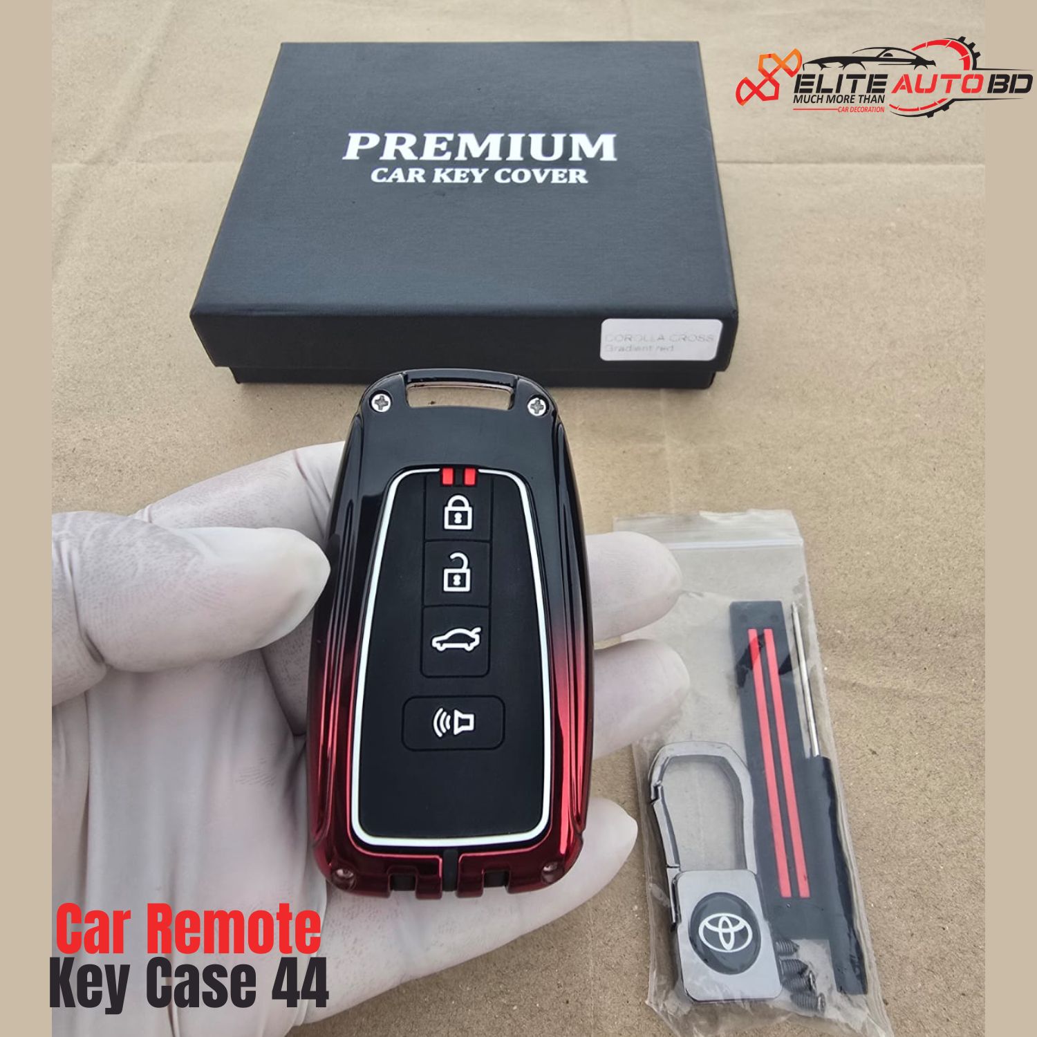 Car Remote Key Case , Toyota Corolla Cross key cover, Toyota Harrier smart key case, 4-button Toyota key shell | Car Remote Key Case 44 | Elite Auto BD