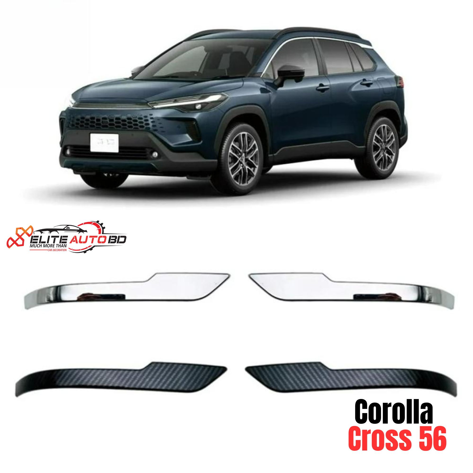 For Toyota Corolla Cross 2025 2026 ABS Car Door Rearview Mirror Strip Decoration Protective Cover Trim Accessories Exterior | Corolla Cross 56 | Elite Auto BD