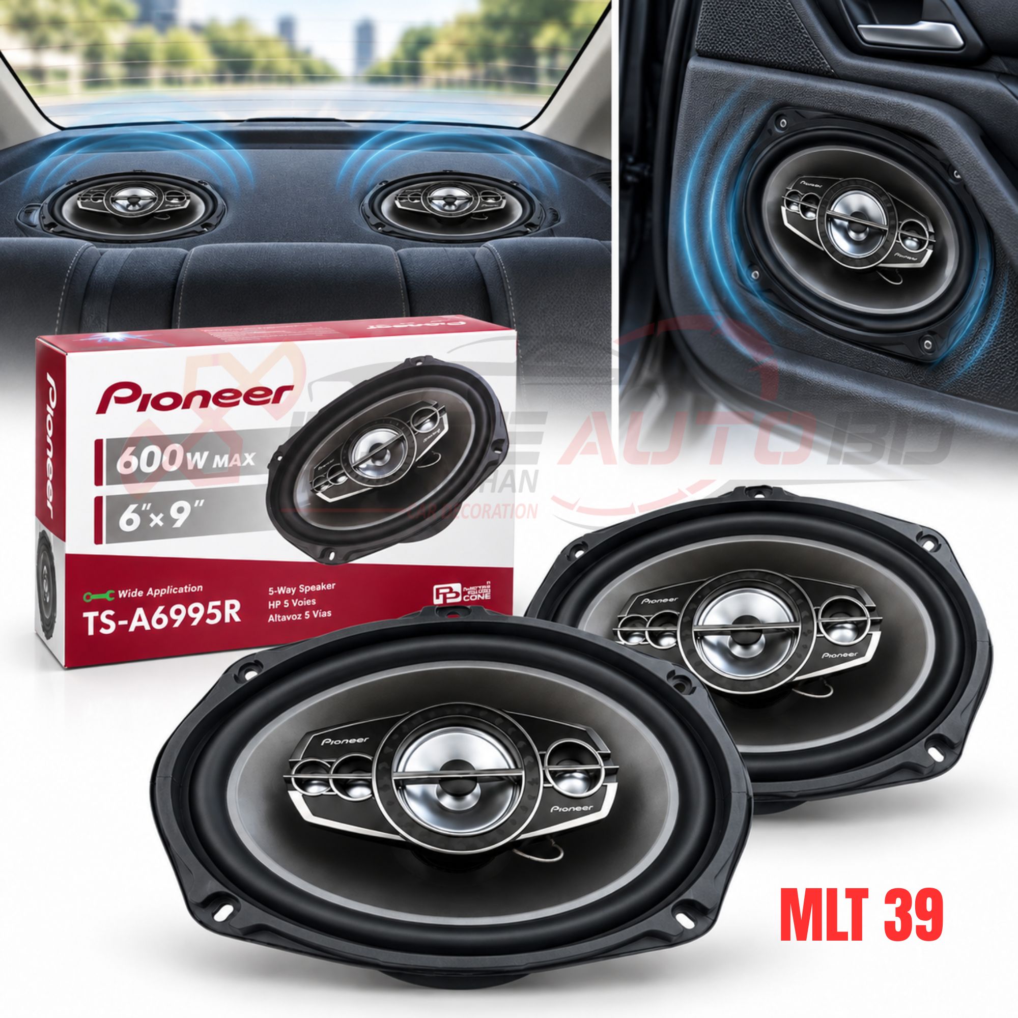 Pioneer 600W 6x9" 5-Way High-Performance Car Audio Speakers (TS-A6995R) | MLT 39 | Elite Auto BD