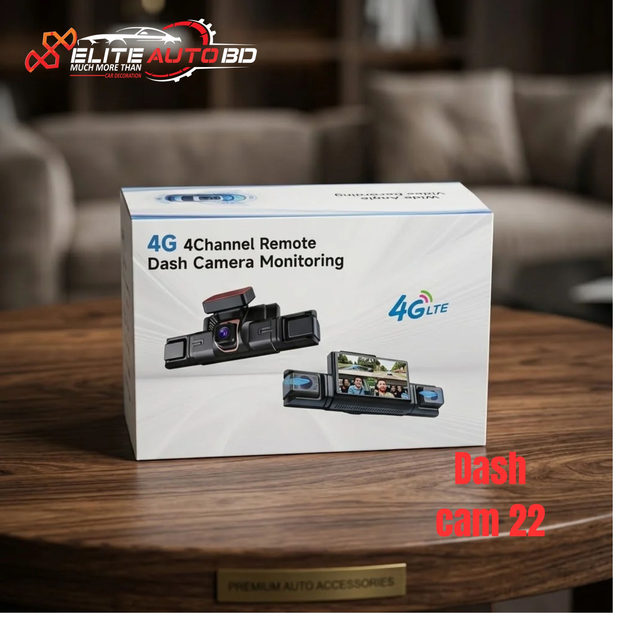 4 Channel 4G Car DVR Dash Cam | 4-Way Video Recording, Live View & Mobile App Control  | Dash cam 22 | Elite Auto BD